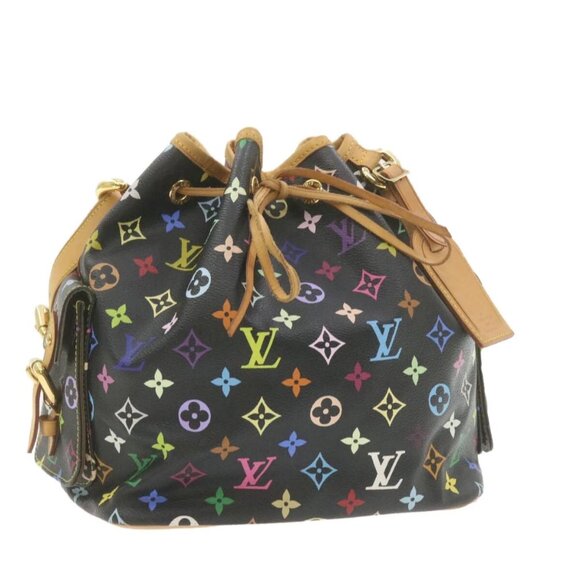 LOUIS VUITTON Monogram Multicolor Noe Shoulder Bag Black - Picture 1 of 16